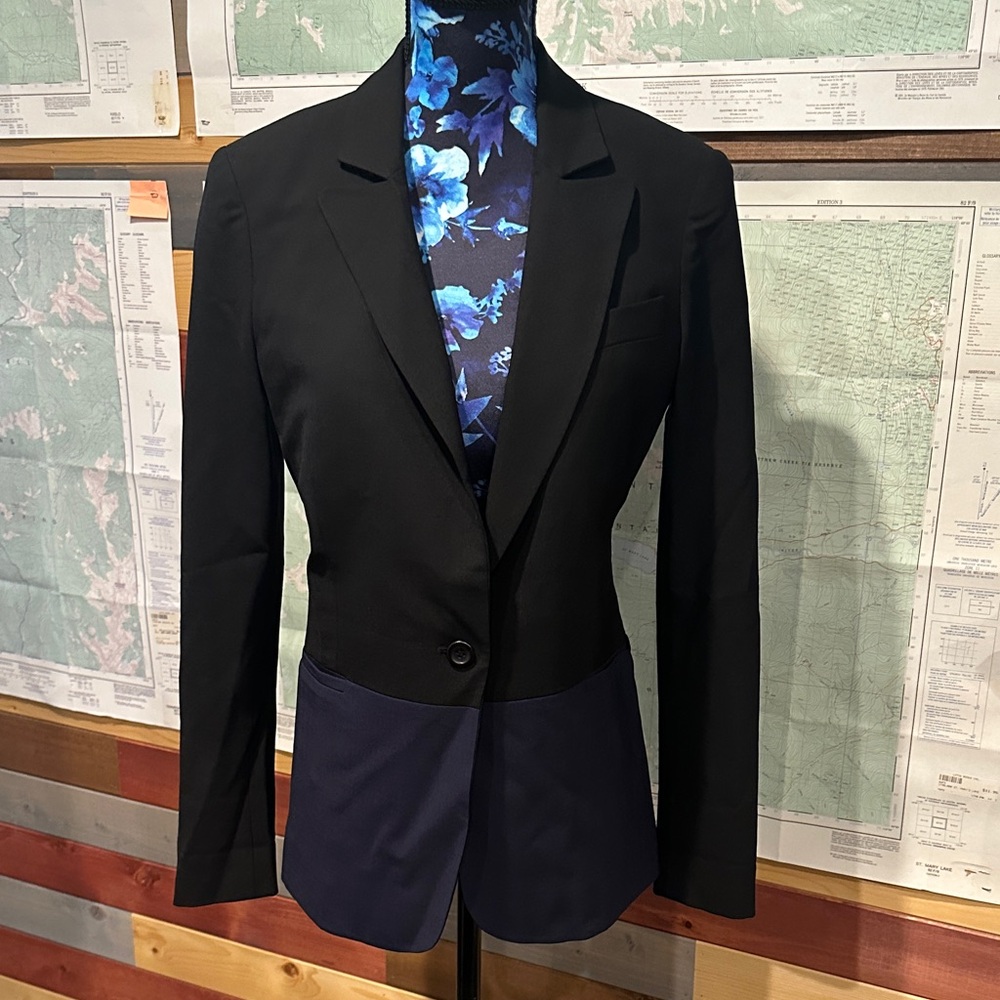 Black and Navy Two-Tone Blazer